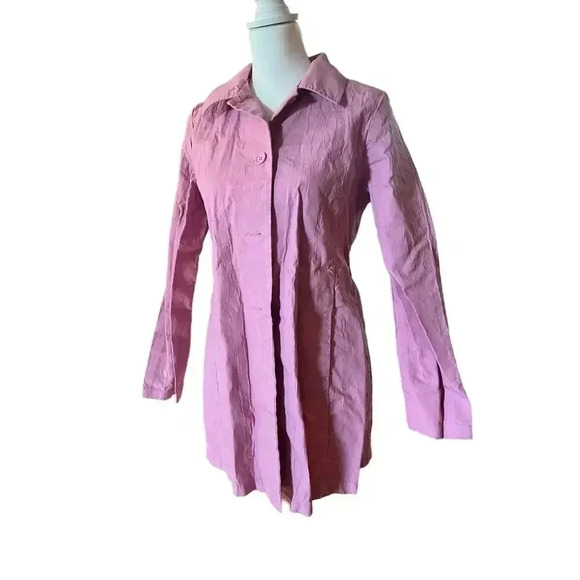 GAP thigh length BUTTON DOWN COAT PNK WOMENS SIZE MEDIUM - Picture 1 of 6